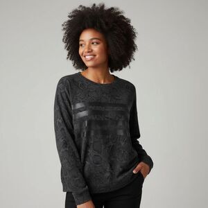 Sundry Snakeskin Jacquard Sweatshirt Luxe Stripe Crewneck Size 2 (Medium)